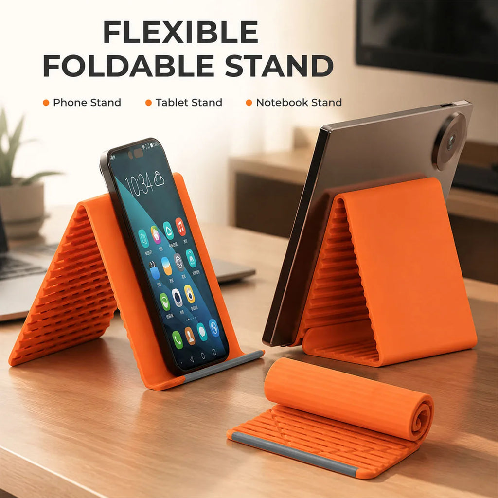 1PC Portable Foldable Silicone Phone Holder Bendable Freely into Any Shape Multi-Angle Adjustable Stand for Mobile Phone