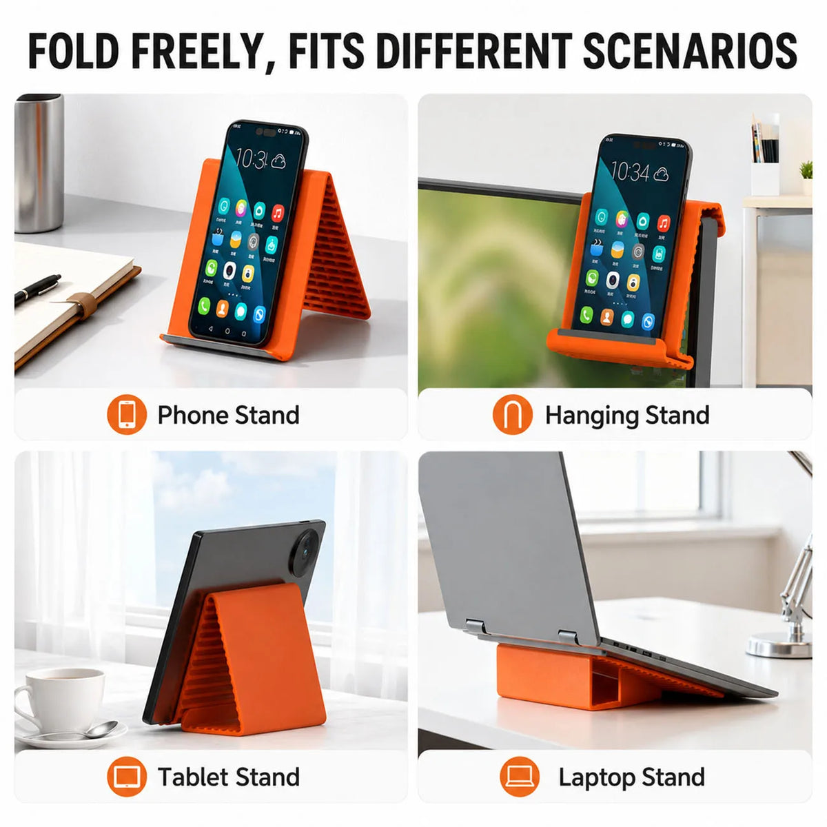 1PC Portable Foldable Silicone Phone Holder Bendable Freely into Any Shape Multi-Angle Adjustable Stand for Mobile Phone
