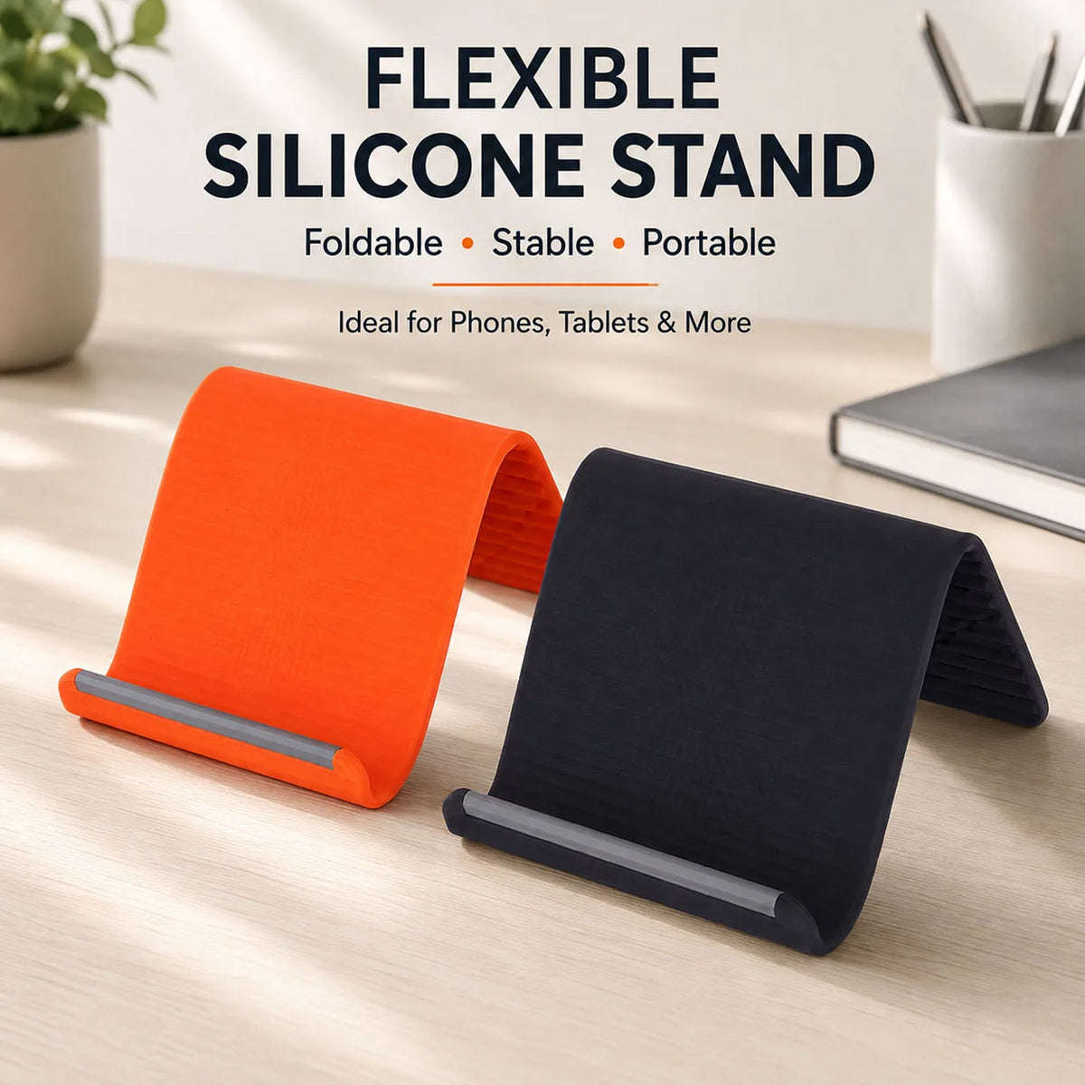 1PC Portable Foldable Silicone Phone Holder Bendable Freely into Any Shape Multi-Angle Adjustable Stand for Mobile Phone
