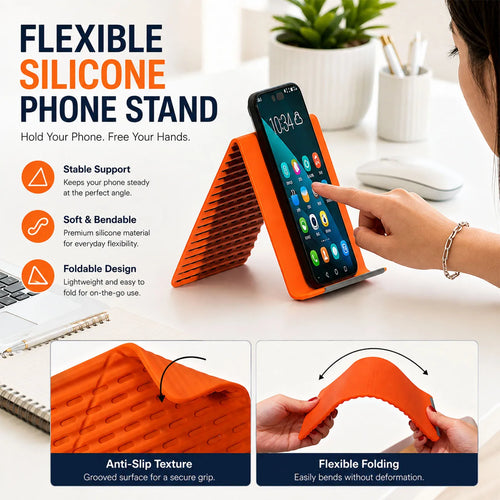 1PC Portable Foldable Silicone Phone Holder Bendable Freely into Any Shape Multi-Angle Adjustable Stand for Mobile Phone