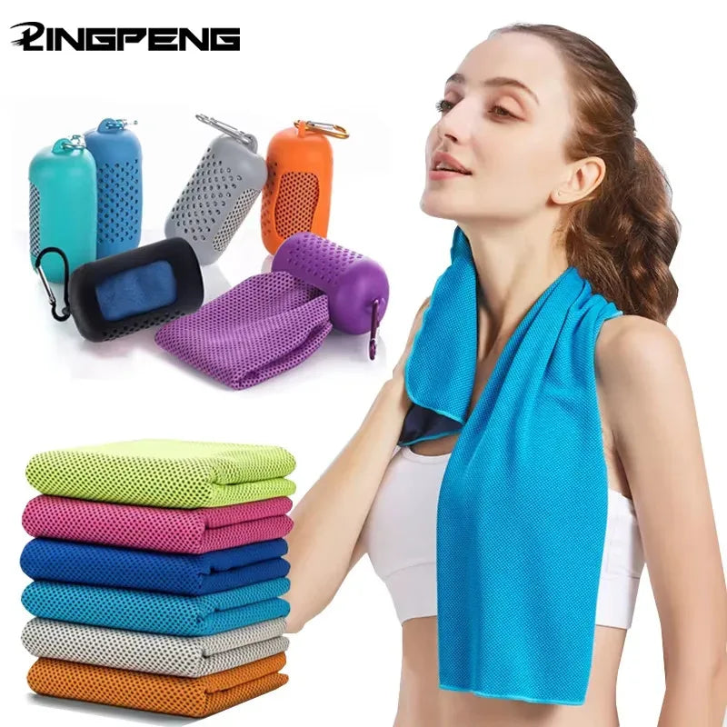 Outdoor Microfiber Quick Dry Sports Cooling Ice Towel Cold Sports Towel Fitness Cool Towel Camping