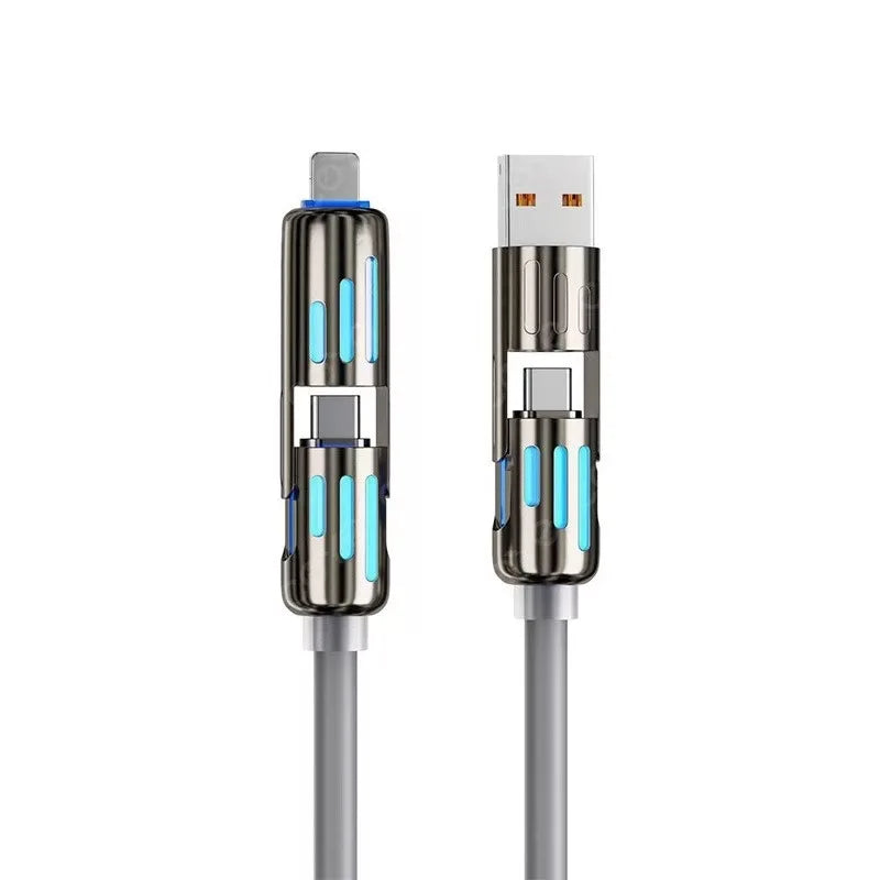 4-IN-1 240W USB Type C To USB C Cable PD Fast Charger Wire For iPhone 16 Pro Max 15 iPad Xiaomi Samsung Tablet 1M 2M Data Cord