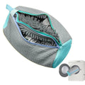 Double Shoes Fluffy Fiber 360° Surround Cleaning Shoe Washing Bag Reusable Durable Machine-Washable Laundry Bag with 2 Zippers