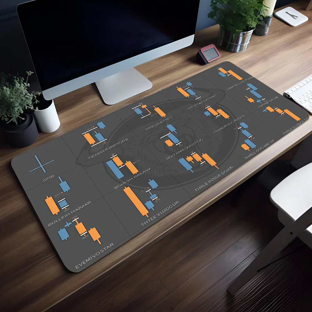 Mouse Pad Non-slip Lockedge Office Student Candlestick Pattern Gaming Thickened Large S-Stock Writing Cushion Market MousePad