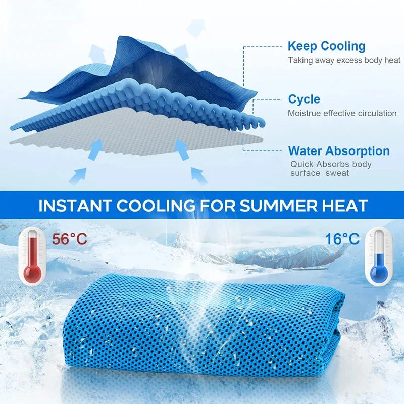 Outdoor Microfiber Quick Dry Sports Cooling Ice Towel Cold Sports Towel Fitness Cool Towel Camping