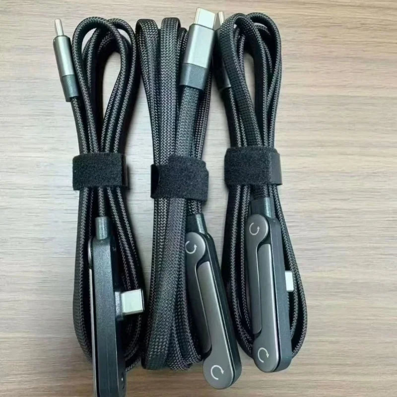 240W 90° Elbow Phone Holder Data Cable Foldable Type C To Type C Fast Charging Cable Data Wire For iPhone 17 Pro Xiaomi Samsung