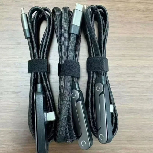 240W 90° Elbow Phone Holder Data Cable Foldable Type C To Type C Fast Charging Cable Data Wire For iPhone 17 Pro Xiaomi Samsung