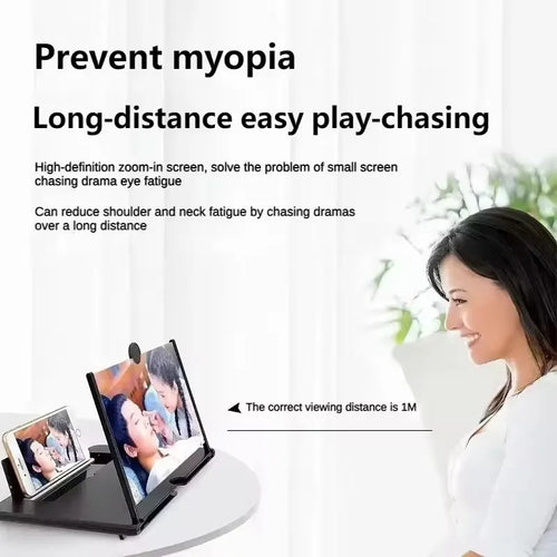 10 Inch 3D Screen Amplifier Video Magnifier for Smartphone Enlarged Mobile Phone Stand Bracket