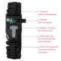 3‑in‑1 Paracord Survival Bracelet with Compass Whistle Multi‑Function Outdoor Emergency Bracelet for Men Women