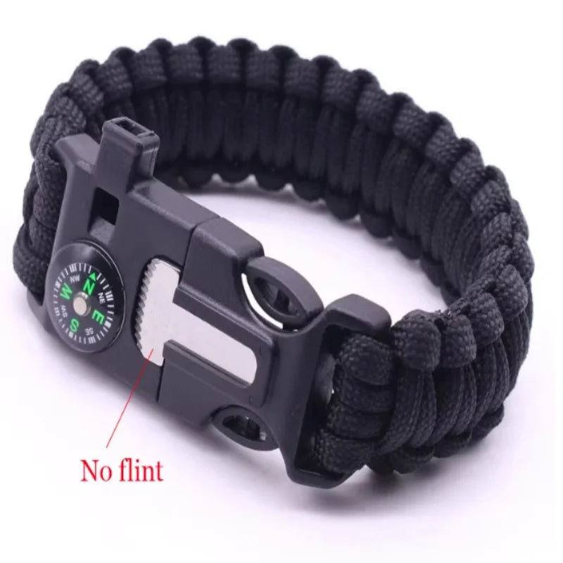 3‑in‑1 Paracord Survival Bracelet with Compass Whistle Multi‑Function Outdoor Emergency Bracelet for Men Women