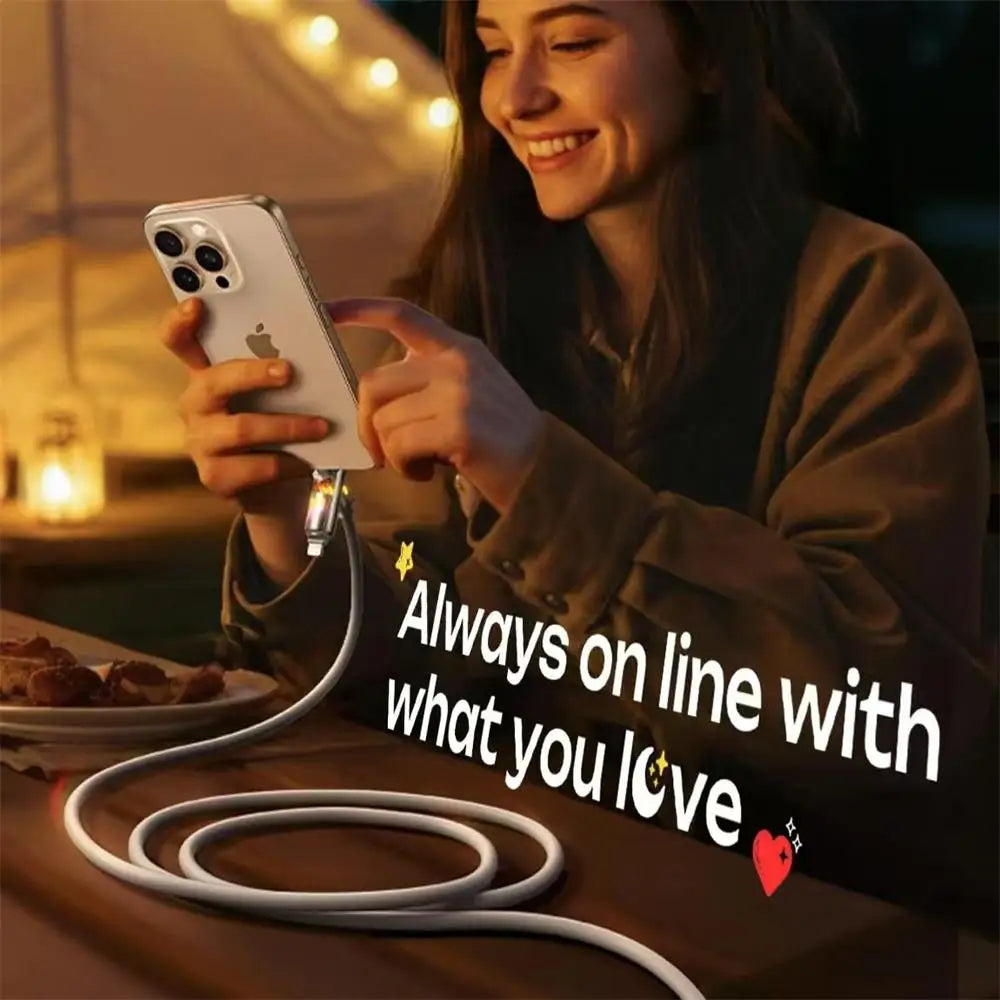 4-IN-1 240W USB Type C To USB C Cable PD Fast Charger Wire For iPhone 16 Pro Max 15 iPad Xiaomi Samsung Tablet 1M 2M Data Cord