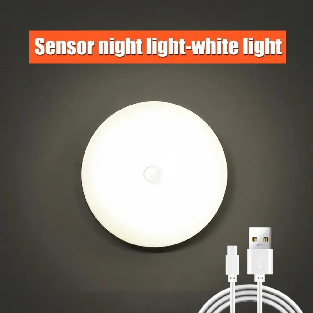 1/2/3pcsLED Motion Sensor Lamps, 8-LED USB Rechargeable Circular Night Illumination with Dual Color Options, Portable with Magne
